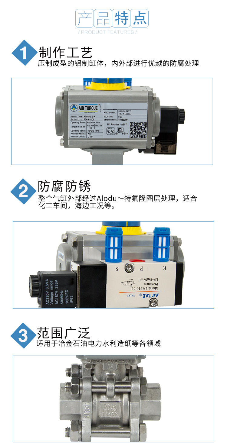 【AIRTORQUE】气动丝口球阀带电磁阀