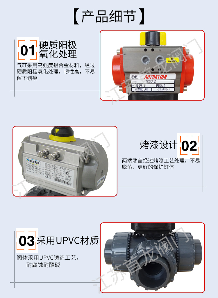 【FIP】气动三通PVC球阀